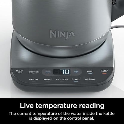 Ninja Precision Electric Kettle, 7-Cup, Rapid Boil, Stainless, KT200