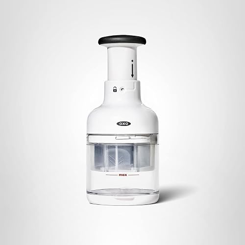 OXO Good Grips Vegetable Chopper with Easy-Grip Handle for Meal Prep | Dices Onions, Peppers & more, Soft Non-Slip Grip, Easy-press Blade, Container Catches Food, Kitchen Meal Prep Tool