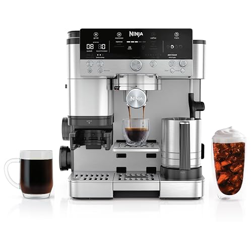 Ninja Luxe Café Premier 3-in-1 Espresso Machine, Drip Coffee, & Cold Brew | Built-in Grinder, Hands-Free Milk Frother, and Assisted Tamper for Cappuccinos & Lattes, Stainless Steel, ES601