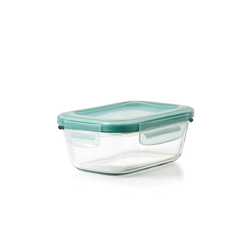 OXO Good Grips 30-Piece Plastic and Glass Food Storage Container Set - Teal | Assorted Sizes, Airtight Food Storage Containers, Ideal for Leftovers & Meal Prep, Microwave, Freezer & Dishwasher Safe