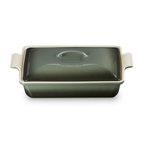 4qt Heritage Stoneware Covered Rectangular Casserole Sea Salt