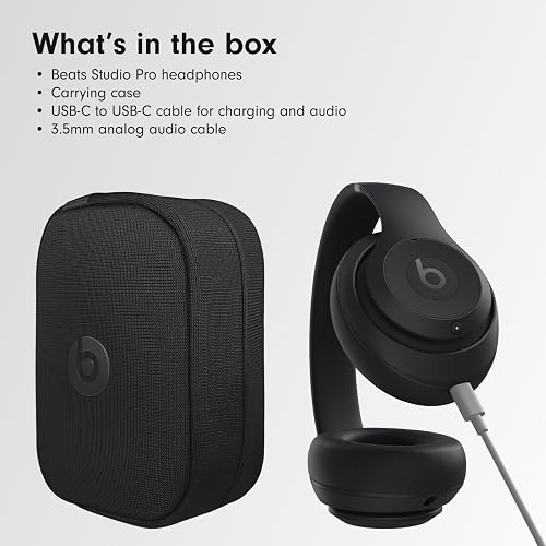 Beats Studio Pro Premium Wireless Over-Ear Headphones- Up to 40-Hour Battery Life, Active Noise Cancelling, Great for Travel & Commuting, USB-C Lossless Audio, Apple & Android Compatible