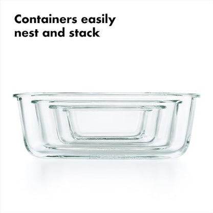 OXO Good Grips 30-Piece Plastic and Glass Food Storage Container Set - Teal | Assorted Sizes, Airtight Food Storage Containers, Ideal for Leftovers & Meal Prep, Microwave, Freezer & Dishwasher Safe