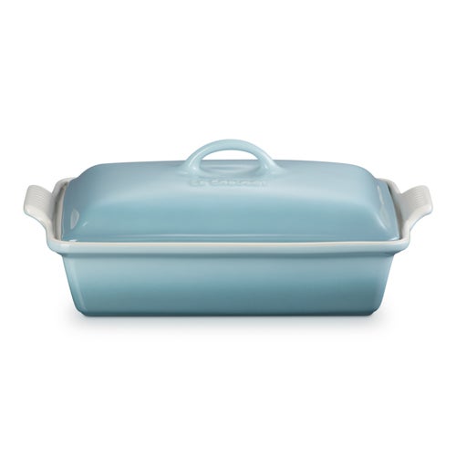 4qt Heritage Stoneware Covered Rectangular Casserole Sea Salt