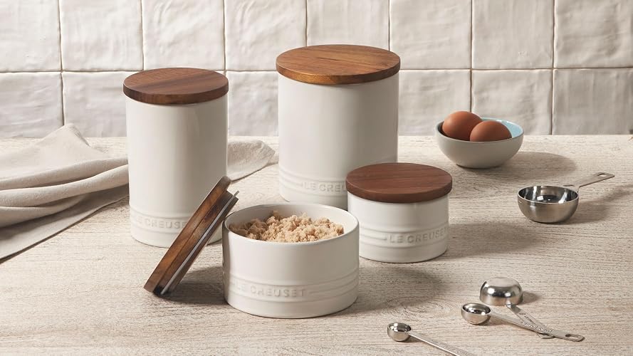 Le Creuset Stoneware Salt Cellar and Storage Canister, 38.4 oz, White