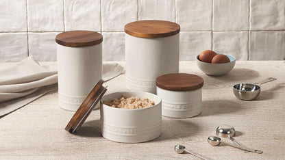 Le Creuset Stoneware Salt Cellar and Storage Canister, 38.4 oz, White