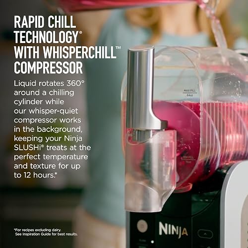 Ninja SLUSHi Professional Drink Maker, 7+ Servings, Black, FS301 | No Ice Needed, 5 Preset programs, Rapid Chill Technology, 7+ Servings, 88-Oz Easy-Fill Vessel, Dishwasher Safe Parts