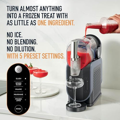 Ninja SLUSHi Professional Drink Maker, 7+ Servings, Black, FS301 | No Ice Needed, 5 Preset programs, Rapid Chill Technology, 7+ Servings, 88-Oz Easy-Fill Vessel, Dishwasher Safe Parts