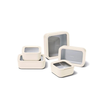 13pc Glass Food Storage Set Cream