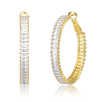 14K Gold Plated Classic Hoop Earrings, Gold