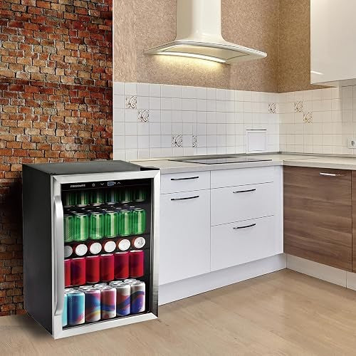 Beverage Refrigerator with Stainless Steel Glass Door