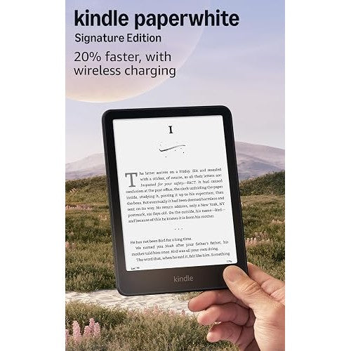 Amazon Kindle Paperwhite Signature Edition 32GB (newest model) – 20% faster with auto-adjusting front light, wireless charging, and weeks of battery life – Metallic Black