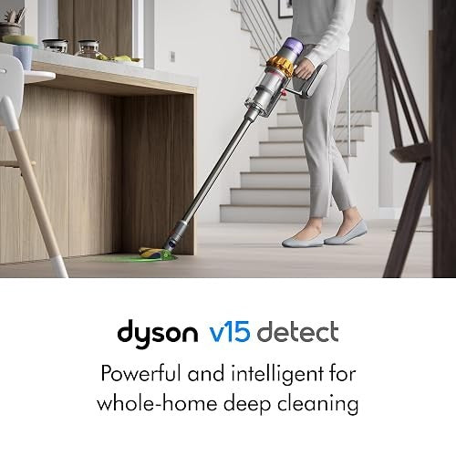 Dyson V15 Detect Cordless Vacuum Cleaner, Yellow/Nickel