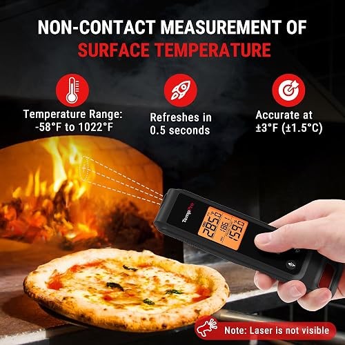 TempPro 2-in-1 Infrared Thermometer Gun with Meat Probe