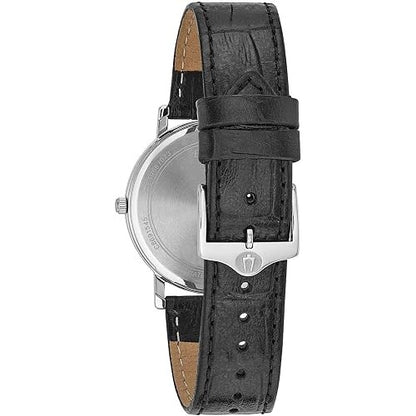 Bulova Men's Classic 3-Hand Calendar Date Quartz Leather Strap Watch, Buckle, 37mm
