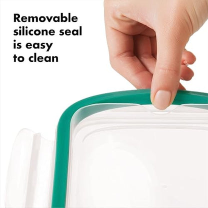 OXO Good Grips 30-Piece Plastic and Glass Food Storage Container Set - Teal | Assorted Sizes, Airtight Food Storage Containers, Ideal for Leftovers & Meal Prep, Microwave, Freezer & Dishwasher Safe
