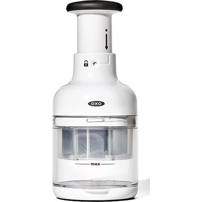 OXO Good Grips Vegetable Chopper with Easy-Grip Handle for Meal Prep | Dices Onions, Peppers & more, Soft Non-Slip Grip, Easy-press Blade, Container Catches Food, Kitchen Meal Prep Tool