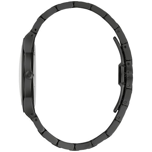 Bulova Mens Modern Millenia Black Ion Plated Stainless Steel 2-Hand Quartz Watch, Black Dial Style: 98a313