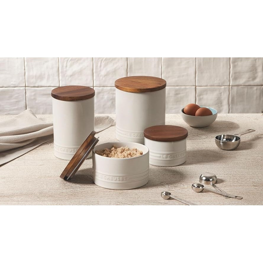 Le Creuset Stoneware Salt Cellar and Storage Canister, 38.4 oz, White